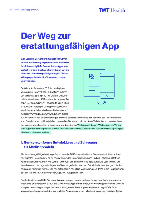 Vorschaubild für Download-PDF DiGA: Der Weg zur  erstattungsfähigen App